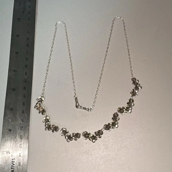 Sterling Silver Plumeria Necklace 26” - Picture 5 of 16